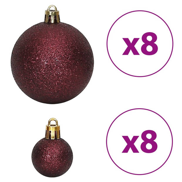 vidaXL Kerstballen 100 st 3/4/6 cm champagnekleurig en bruin