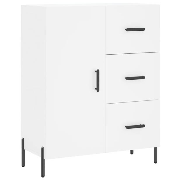 The Living Store Dressoir Opzetkast - Wit - 69.5 x 34 x 180 cm - Duurzaam bewerkt hout en metaal