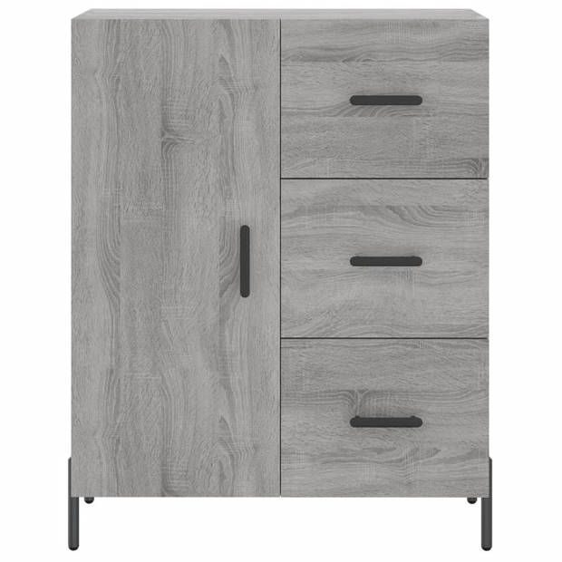 vidaXL Hoge kast 69,5x34x180 cm bewerkt hout grijs sonoma eikenkleurig