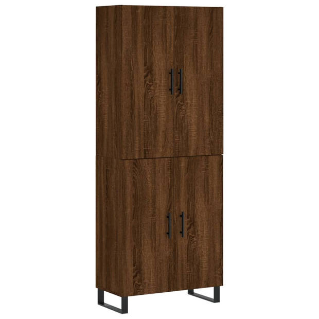 vidaXL Hoge kast 69,5x34x180 cm bewerkt hout bruin eikenkleur