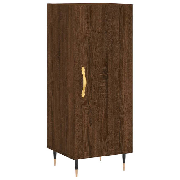 vidaXL Hoge kast 34,5x34x180 cm bewerkt hout bruin eikenkleur