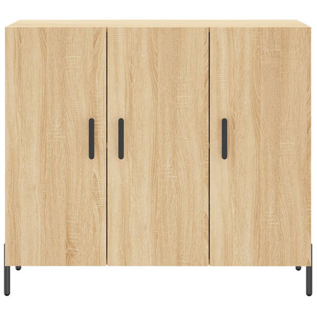 vidaXL Dressoir 90x34x80 cm bewerkt hout sonoma eikenkleurig