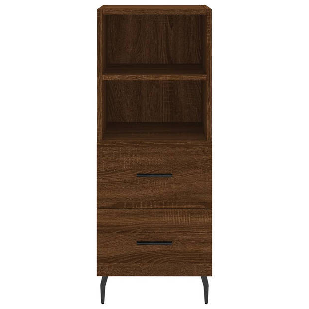 vidaXL Hoge kast 34,5x34x180 cm bewerkt hout bruin eikenkleur