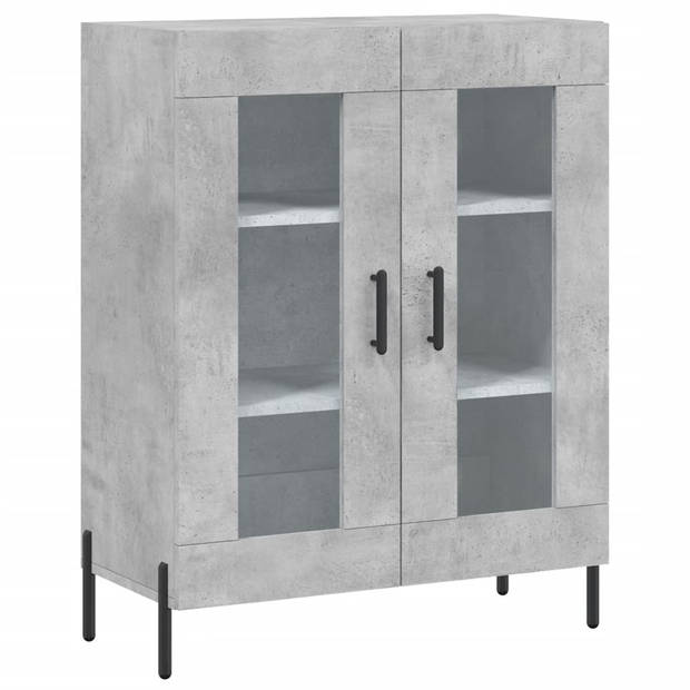 The Living Store Dressoir - Betongrijs - 69.5 x 34 x 90 cm - Duurzaam bewerkt hout en ijzer