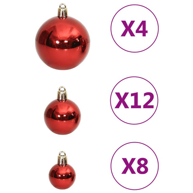 vidaXL 111-delige Kerstballenset polystyreen rood