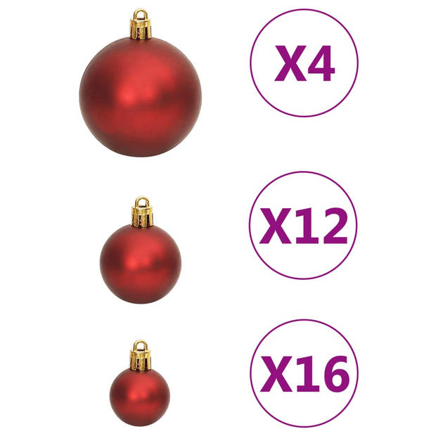 vidaXL 111-delige Kerstballenset polystyreen rood