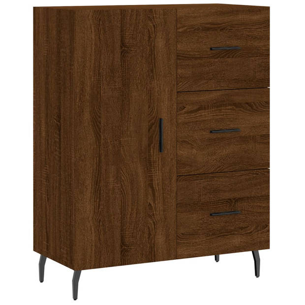 The Living Store Dressoir Classic Brown Oak - 69.5 x 34 x 90 cm - Stevig houten materiaal