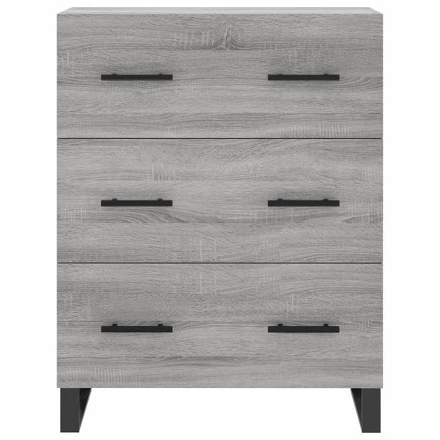 vidaXL Hoge kast 69,5x34x180 cm bewerkt hout grijs sonoma eikenkleurig