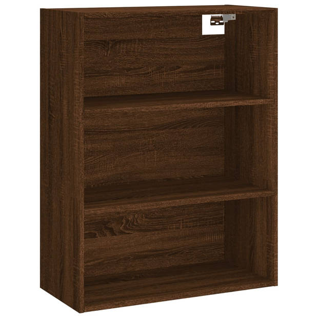 The Living Store Hoge Kast - Bruineiken - Dressoir 69.5x34x90cm - Opzetkast - Montage vereist