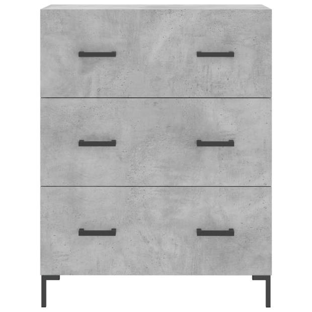 The Living Store Hoge Kast - Betongrijs - Dressoir en Opzetkast - 69.5 x 34 x 180 cm - Duurzaam Materiaal