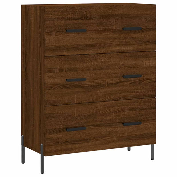 vidaXL Hoge kast 69,5x34x180 cm bewerkt hout bruin eikenkleur