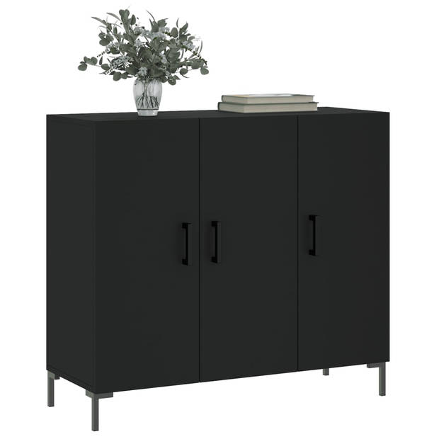 The Living Store Dressoir - Modern - Opbergkast - 90 x 34 x 80 cm - Zwart