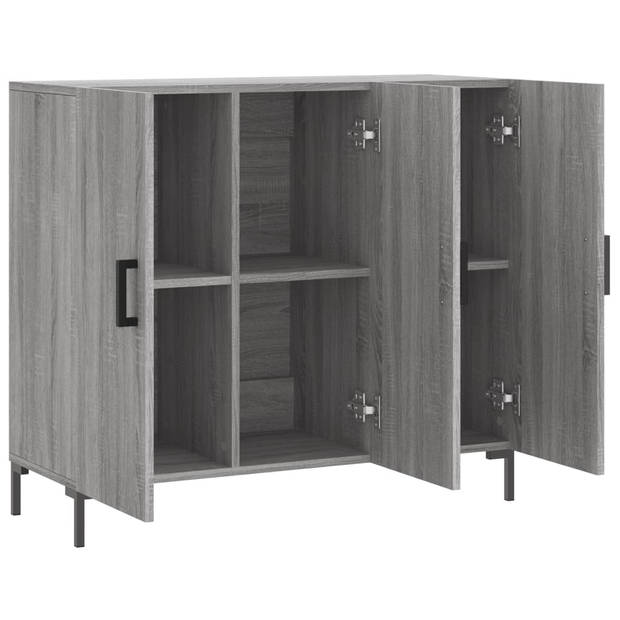 vidaXL Dressoir 90x34x80 cm bewerkt hout grijs sonoma eikenkleurig