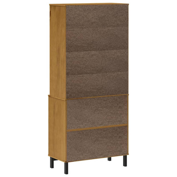 vidaXL Hoge kast met glazen deuren FLAM 80x40x180 cm grenenhout