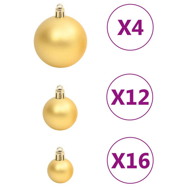 vidaXL 111-delige Kerstballenset polystyreen goudkleurig