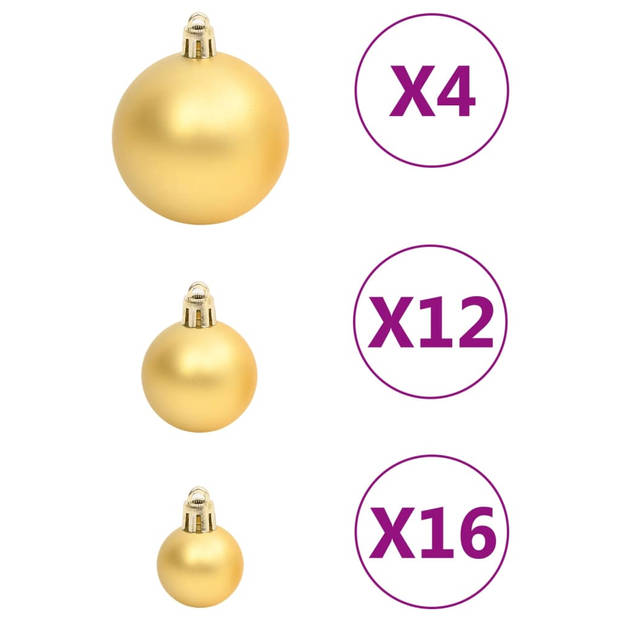 vidaXL 111-delige Kerstballenset polystyreen goudkleurig