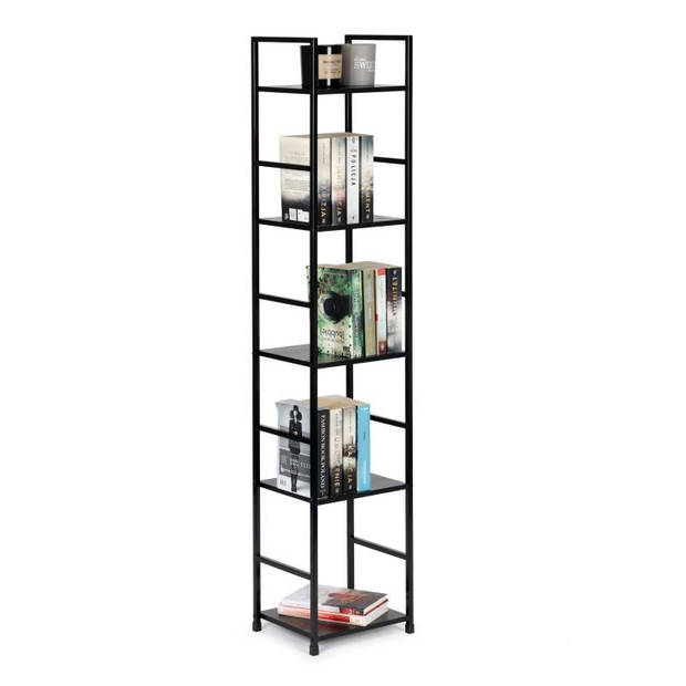 Modern Home industriële loft stijl boekenkast met 5 planken - 144,5 x 23,5 x 29 cm - Bruin