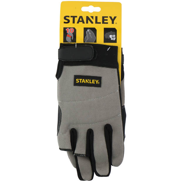 Stanley SY650 Werkhandschoenen - 3 Vingers - Knokkelbescherming - One Size - Bescherming en Comfort Zwart/ Geel