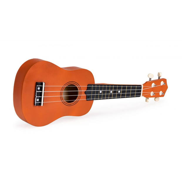 Ecotoys houten kinder ukelele/ gitaar met 4 snaren en 12 frets 17,5 x 5 x 52,5 cm bruin