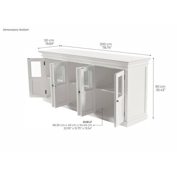 Halifax dressoir 6 deuren wit.