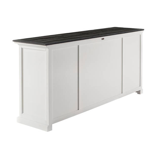 HalifaxContrast dressoir 4 deuren, 4 laden wit, zwart.