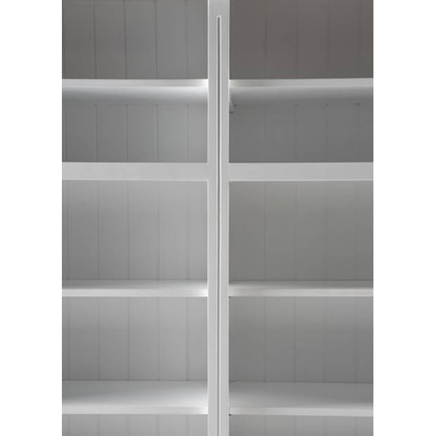 Skansen wandkast , boekenplank 15 planken, 6 deuren wit.