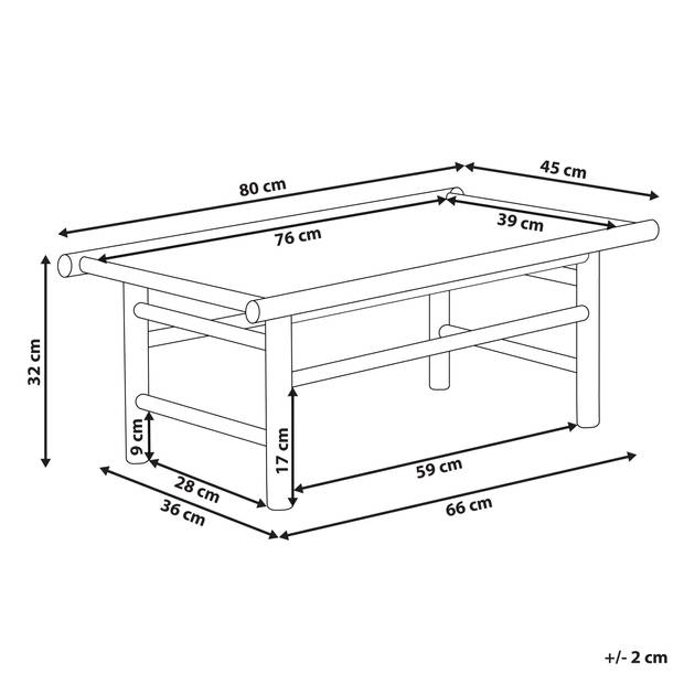 Beliani TODI - Salontafel-Lichte houtkleur-Bamboehout