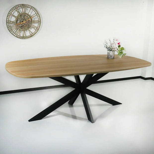 Eettafel Deens ovaal 210cm bruin Hero ovale eettafel