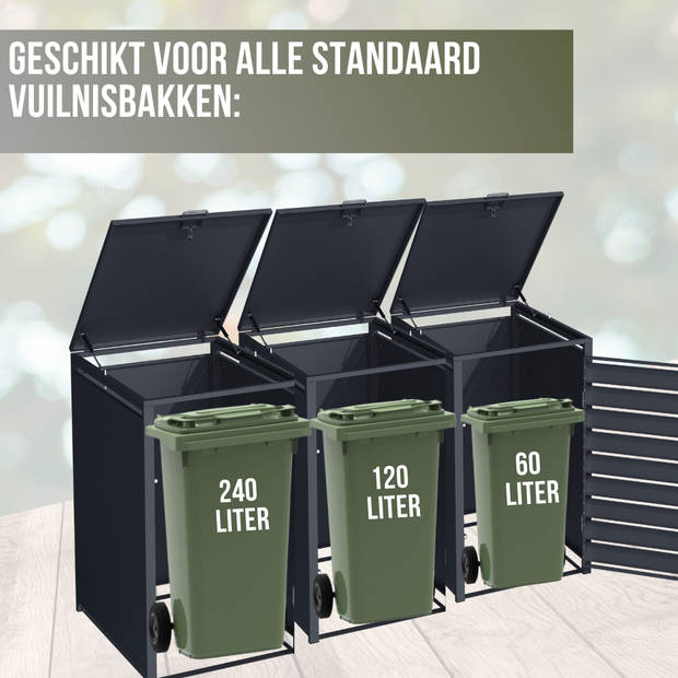 4gardenz® Containerombouw Modulair - Kliko Ombouw Berging - Hoogwaardig Materiaal - Weerbestendig - Antraciet