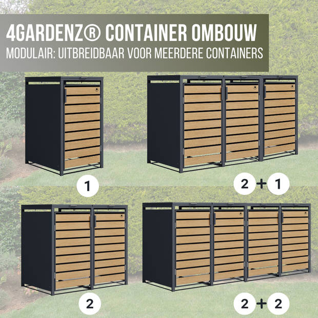 4gardenz® Containerombouw Modulair - Kliko Ombouw Berging - Hoogwaardig Materiaal - Weerbestendig - Antraciet