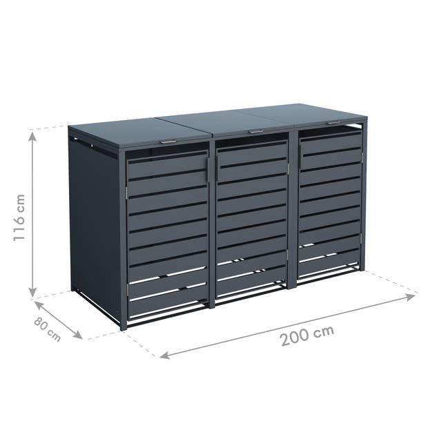 4gardenz® Containerombouw Modulair - Kliko Ombouw Berging - Hoogwaardig Materiaal - Weerbestendig - Antraciet