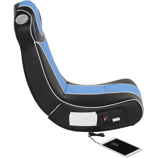 Vouwbare gamestoel, multimedia stoel, schommelstoel met speaker, surround en subwoofer, blauw