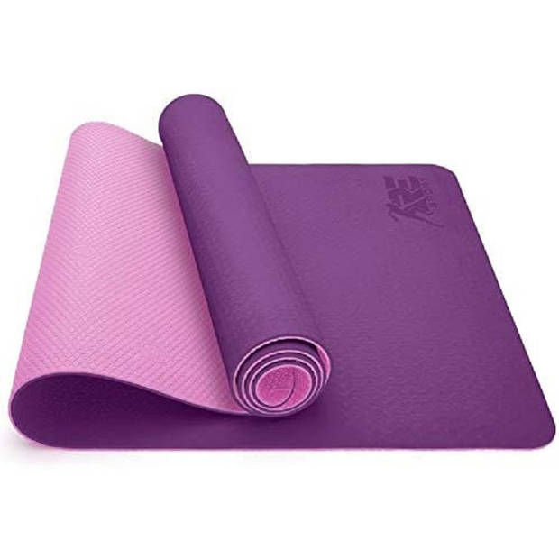 Yogamat lila-pink, fitnessmat,, gymnastiekmat pilatesmat, sportmat, 183 x 61 x 0,6 cm