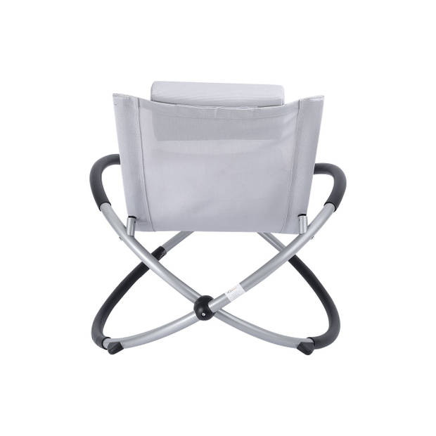 SAMAX ligstoel, schommelstoel, opvouwbaar met kussen - Rocky grijs