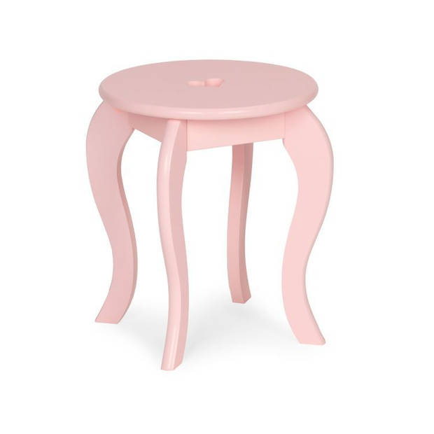 Ecotoys houten kinder kaptafel met spiegel en krukje 43x65x110 cm Roze