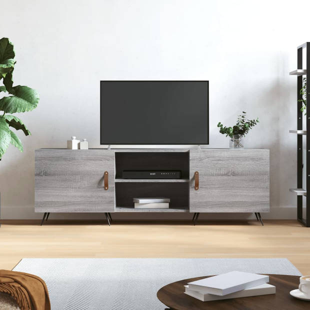 The Living Store TV-meubel - Sonoma Eiken - 150 x 30 x 50 cm - Bewerkt hout en ijzer