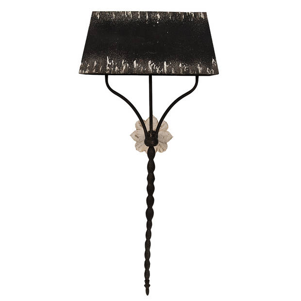 Clayre & Eef Wandlamp 124 cm Zwart Ijzer Muurlamp Zwart Muurlamp