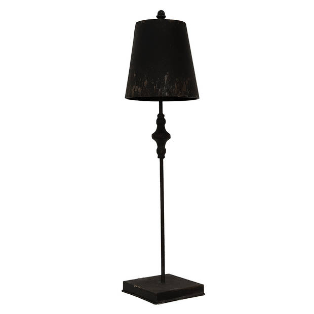 Clayre & Eef Tafellamp Ø 20x75 cm Zwart Ijzer Bureaulamp Zwart Bureaulamp