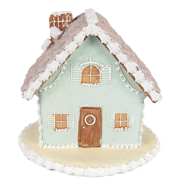 Clayre & Eef Decoratie Beeld Huis 12 cm Blauw Polyresin Blauw