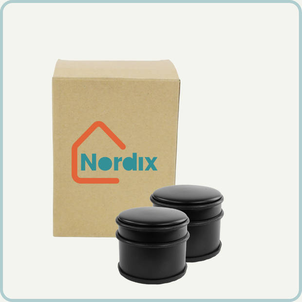 Nordix Deurstop - 2 stuks - Deurstopper - Deurbuffer - Mat Zwart - 9x7,5cm - Binnen