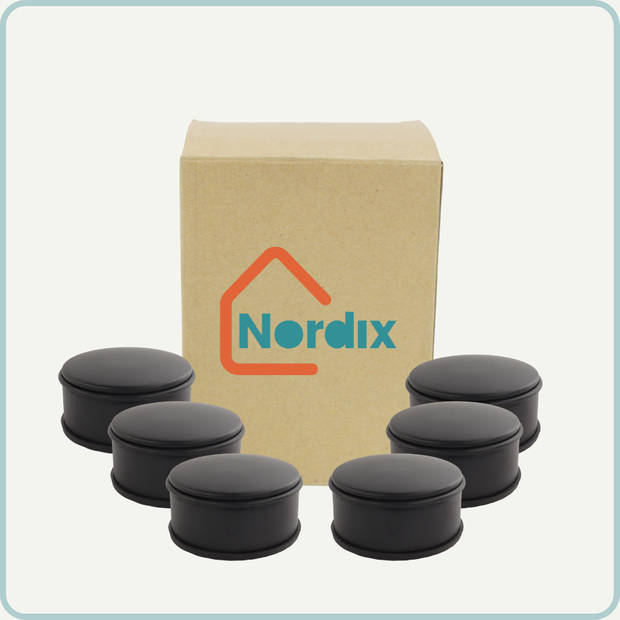 Nordix Deurstop - 6 stuks - Deurstopper - Deurbuffer - Mat Zwart - 11x5.3cm - Binnen