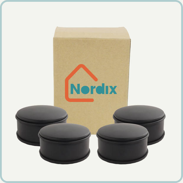 Nordix Deurstop - 4 stuks - Deurstopper - Deurbuffer - Mat Zwart - 11x5.3cm - Binnen