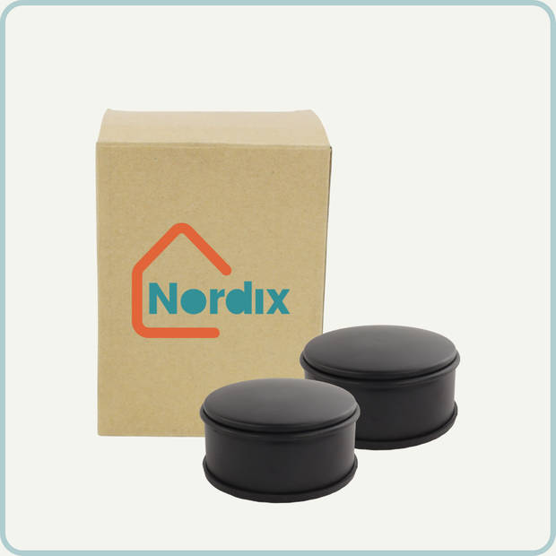 Nordix Deurstop - 2 stuks - Deurstopper - Deurbuffer - Mat Zwart - 11x5.3cm - Binnen