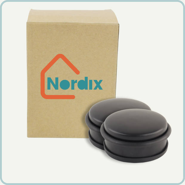 Nordix Deurstop - 2 stuks - Deurstopper - Deurbuffer - Mat Zwart - 11x5.3cm - Binnen