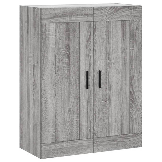 vidaXL Hoge kast 69,5x34x180 cm bewerkt hout grijs sonoma eikenkleurig