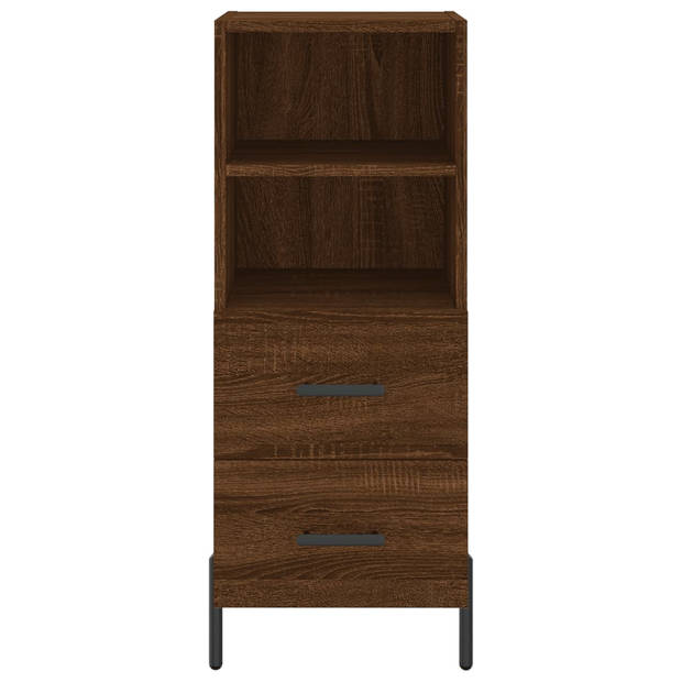 vidaXL Hoge kast 34,5x34x180 cm bewerkt hout bruin eikenkleur