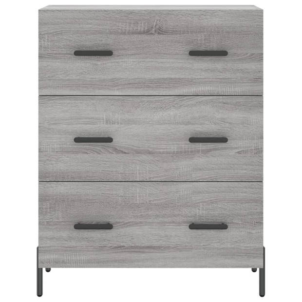 vidaXL Hoge kast 69,5x34x180 cm bewerkt hout grijs sonoma eikenkleurig