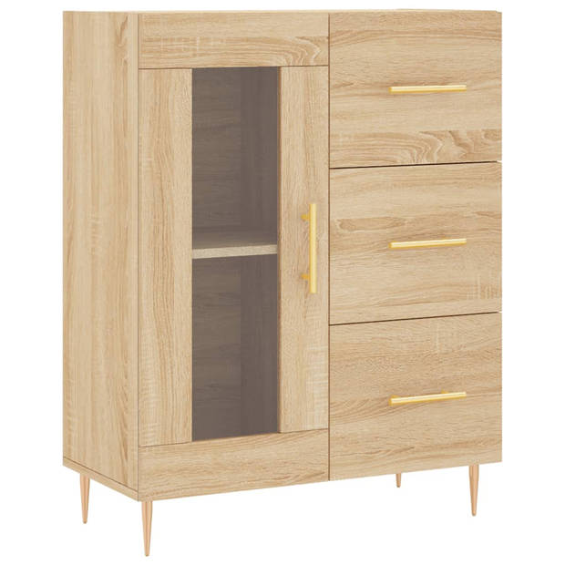 vidaXL Hoge kast 69,5x34x180 cm bewerkt hout sonoma eikenkleurig