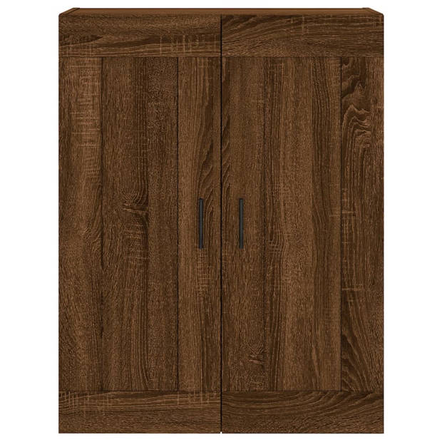 vidaXL Hoge kast 69,5x34x180 cm bewerkt hout bruin eikenkleur