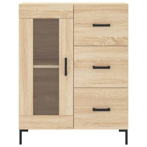 vidaXL Hoge kast 69,5x34x180 cm bewerkt hout sonoma eikenkleurig